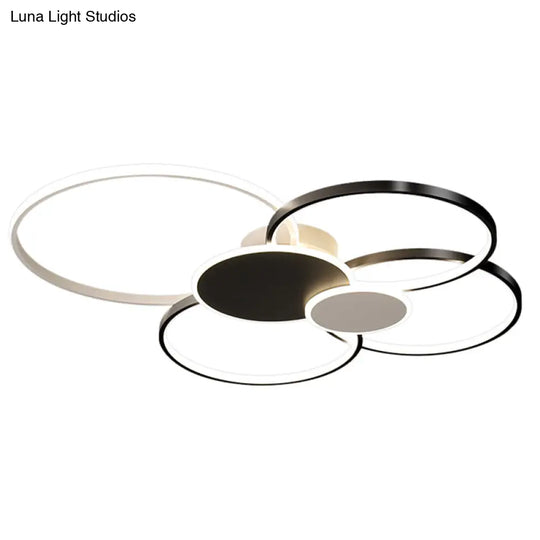 Minimalist Metal Led Ceiling Light For Living Room - Flush Mount Circlet Fixture