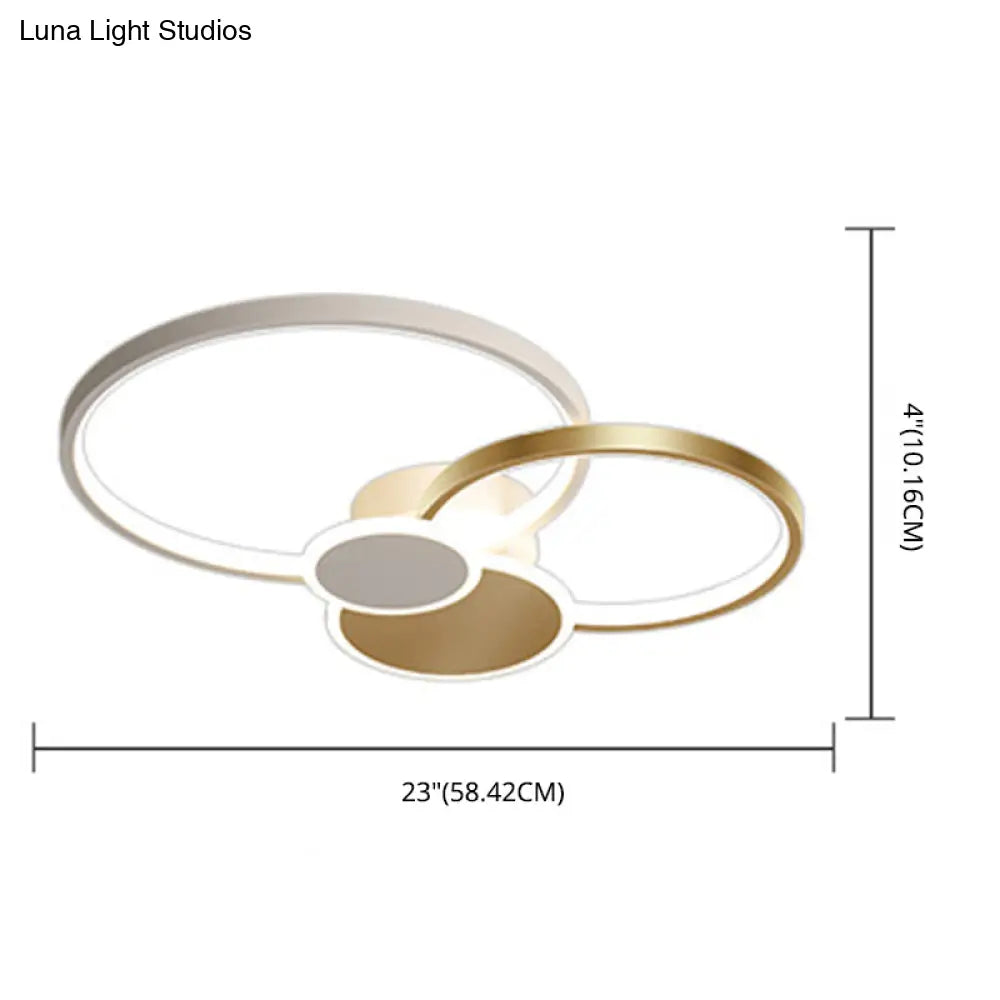 Minimalist Metal Led Ceiling Light For Living Room - Flush Mount Circlet Fixture