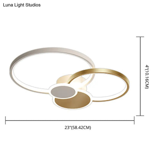 Minimalist Metal Led Ceiling Light For Living Room - Flush Mount Circlet Fixture