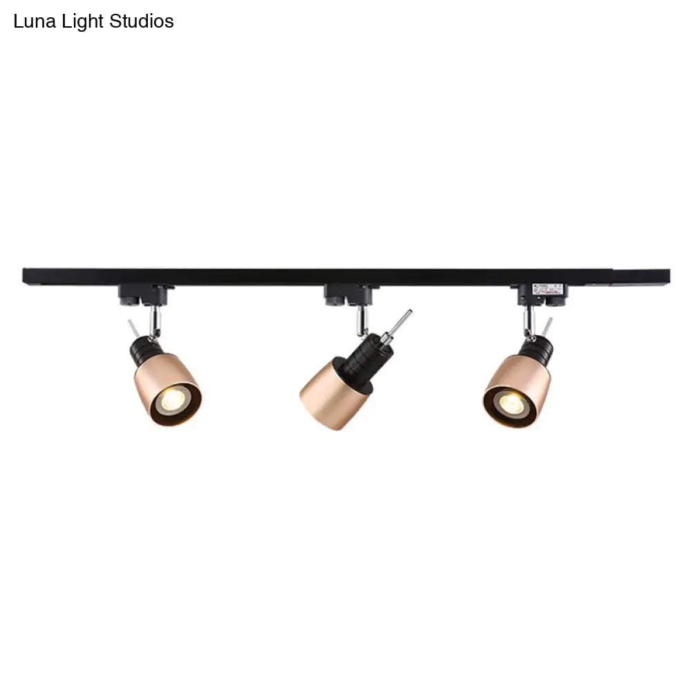 Minimalist Metal Semi Flush Mount Track Lighting Fixture For Living Room - Grenade Spotlight