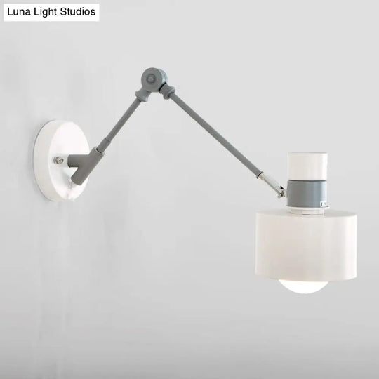 Minimalist Metal Wall Sconce Grey Lighting For Living Room - 5.5/6/7 With 1 Head