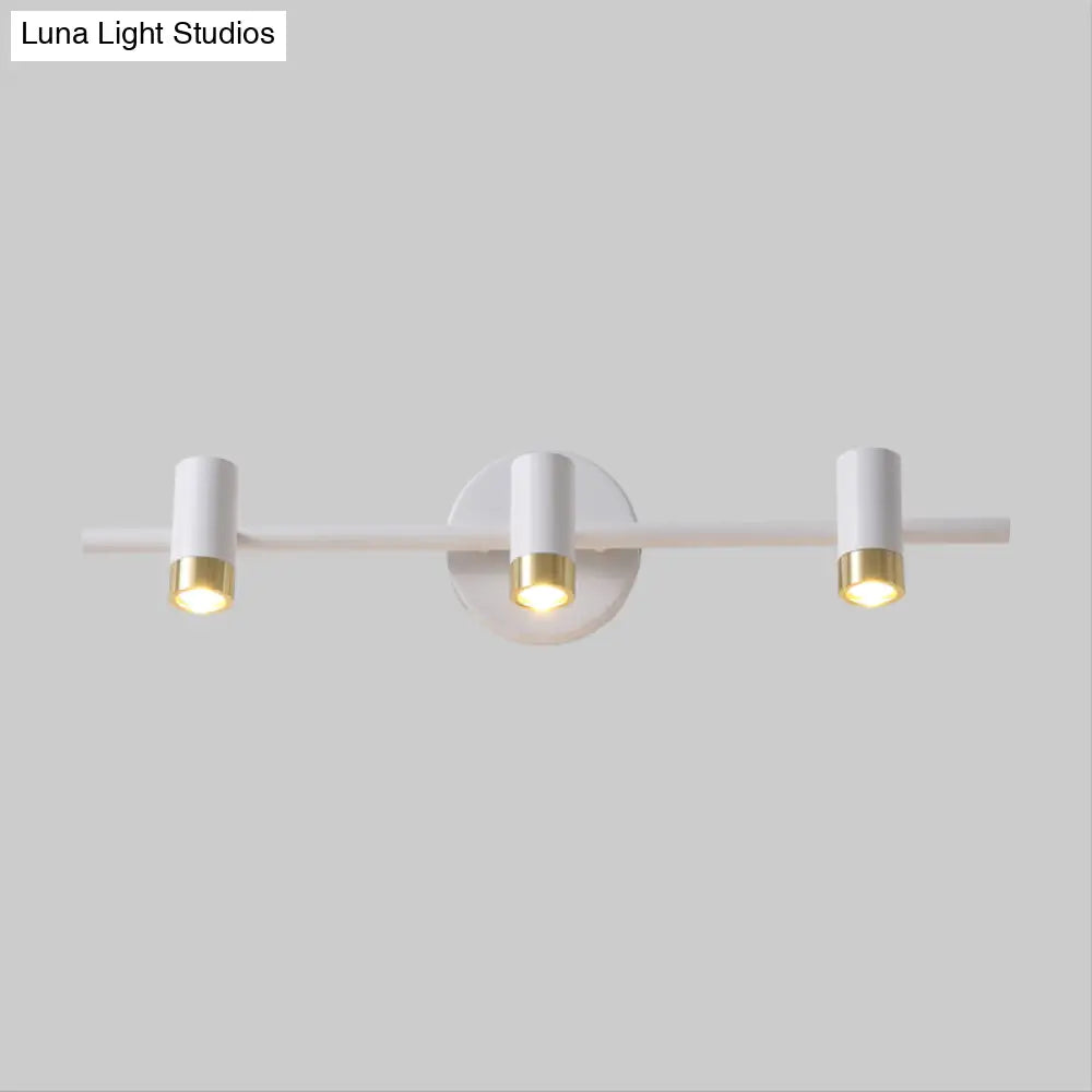 Minimalist Metallic 3-Arm Wall Mount Vanity Lamp For Bathroom