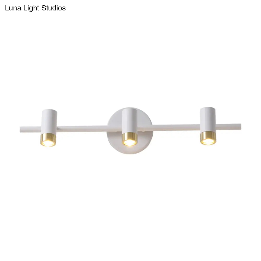 Minimalist Metallic 3-Arm Wall Mount Vanity Lamp For Bathroom