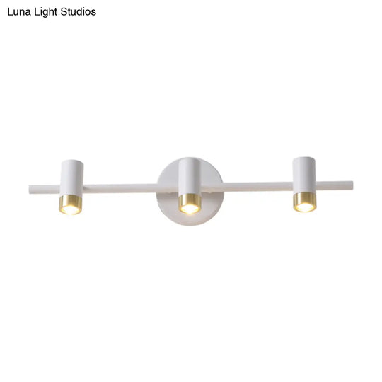 Minimalist Metallic 3-Arm Wall Mount Vanity Lamp For Bathroom
