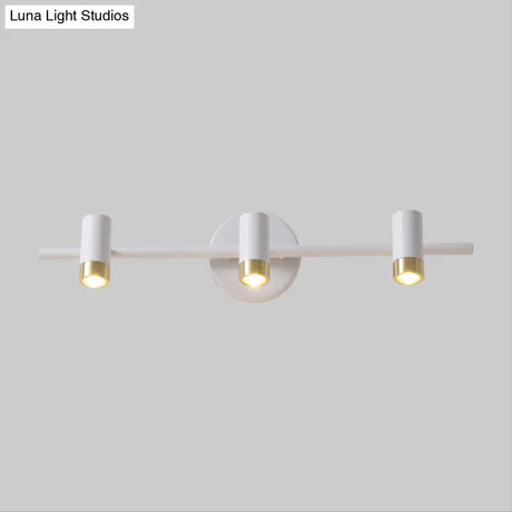 Minimalist Metallic 3-Arm Wall Mount Vanity Lamp For Bathroom