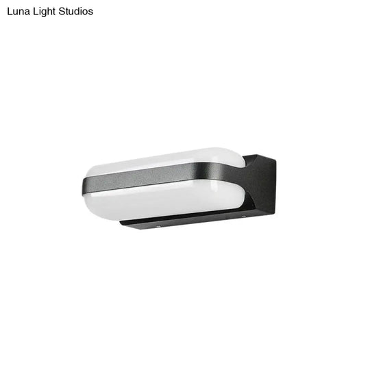 Minimalist Metallic Black Led Wall Sconce For Balcony Lighting