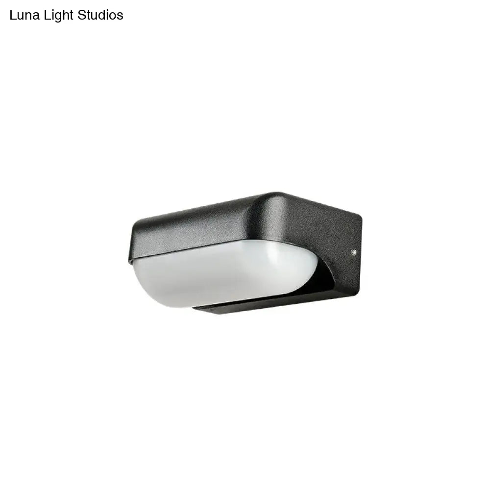 Minimalist Metallic Black Led Wall Sconce For Balcony Lighting