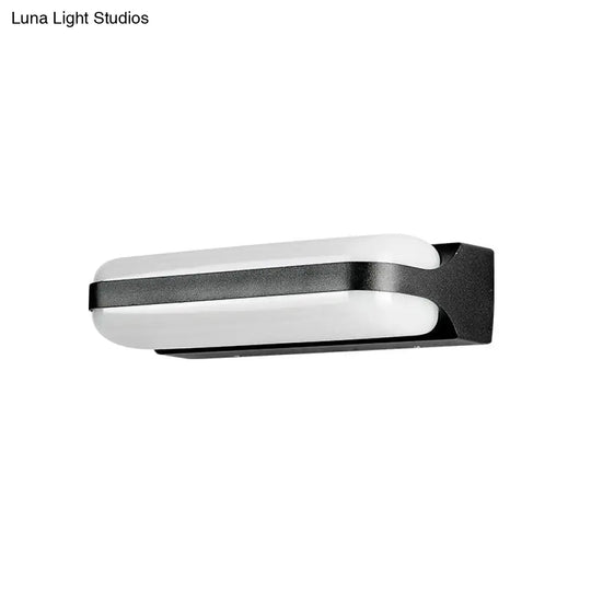 Minimalist Metallic Black Led Wall Sconce For Balcony Lighting