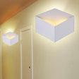 Minimalist Metallic Geometric Wall Mount Light: Cubic Shape 1/2-Light White Lamp For Corridor 1 /