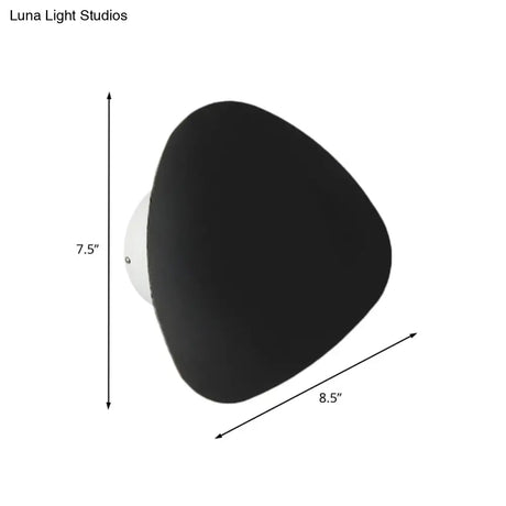 Minimalist Metallic Triangle Wall Sconce - 8.5/10.5 Wide Led Black Lamp For Corridor