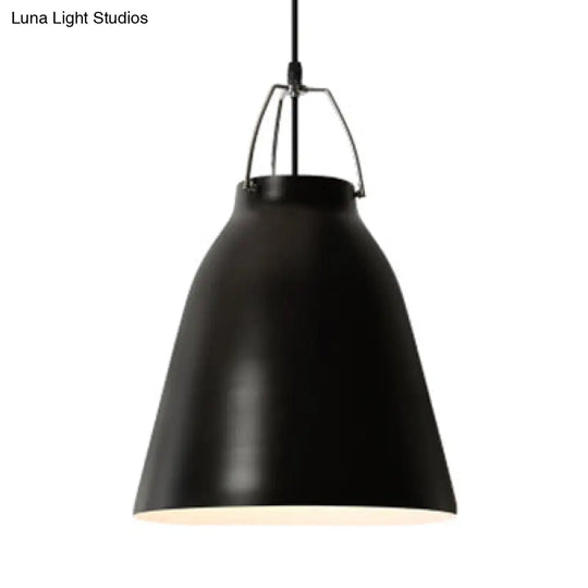 Minimalist Monochrome Pendant Light: Stylish 8/16 Inch Wide Aluminum Hanging Light With Bucket