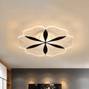 Minimalist Nordic Led Ceiling Flush Mount In Black White/Warm Light - Flower - Inspired Design /