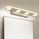 Minimalist Oval Acrylic Vanity Light With 4/6 Bulbs In Warm/White - 15/23 Length And White Finish /