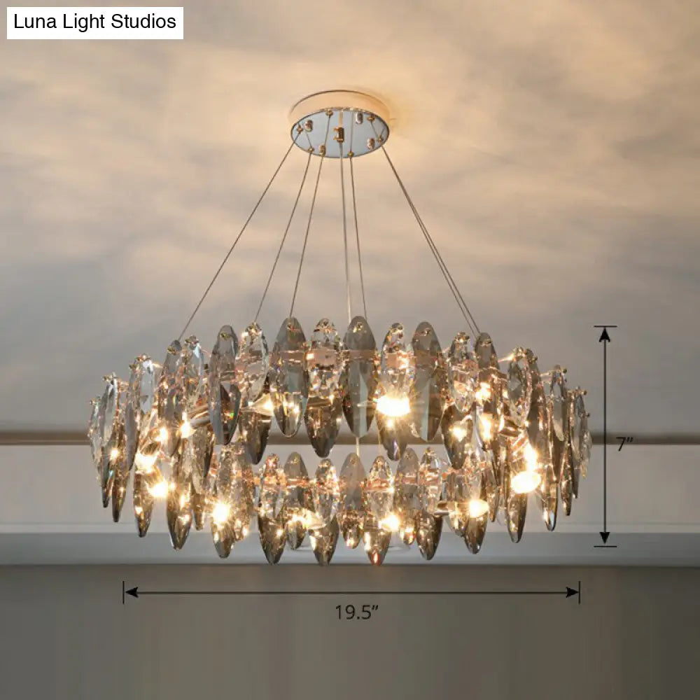Minimalist Crystal Clear Oval Pendant Ceiling Light For Restaurants