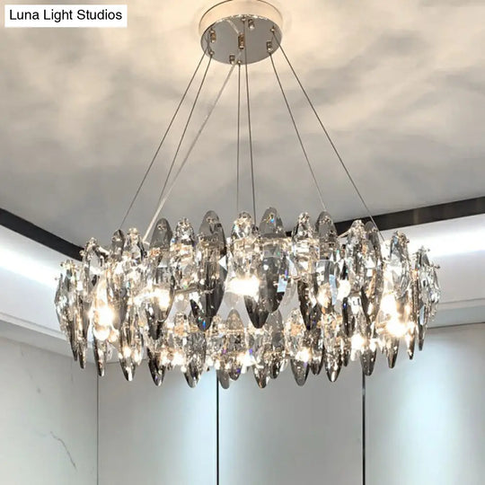 Minimalist Crystal Clear Oval Pendant Ceiling Light For Restaurants