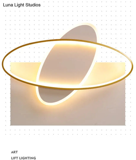 Minimalist Oval Gold Flush Mount Led Ceiling Light Fixture