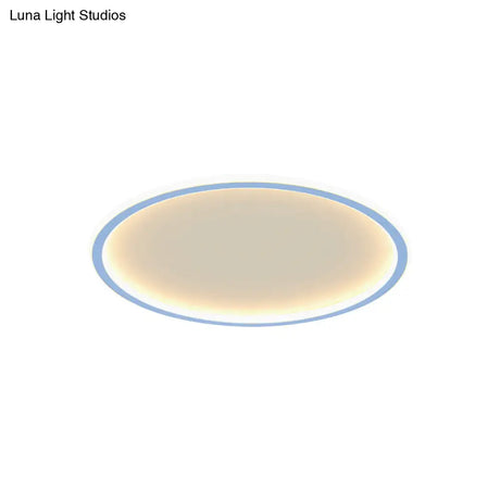 Minimalist Pink/Blue Led Flush Mount Ceiling Light For Bedroom