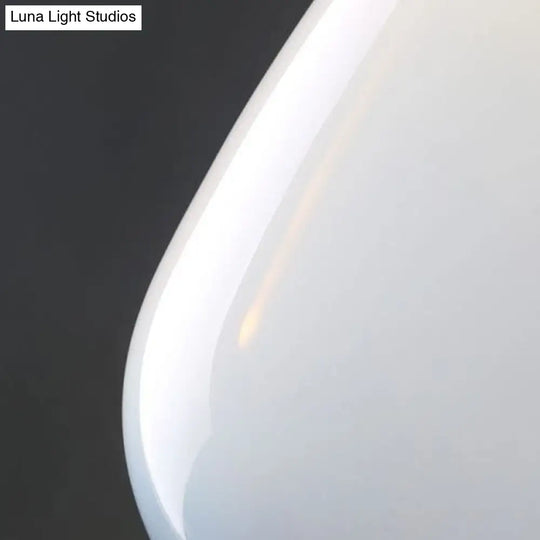 Minimalist Raindrop Glass Hanging Light With Leather Strap - 1-Light Suspended Lighting Fixture
