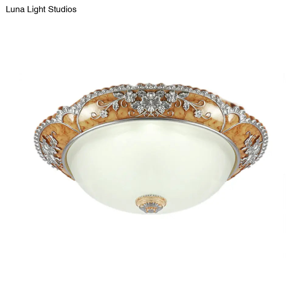 Minimalist Resin Ceiling Fixture With 2 Heads - Flush Mount Lighting For Bedroom