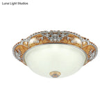 Minimalist Resin Ceiling Fixture With 2 Heads - Flush Mount Lighting For Bedroom