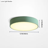 Minimalist Round Flush Mount Ceiling Lighting Fixture - 1 Light Aluminum