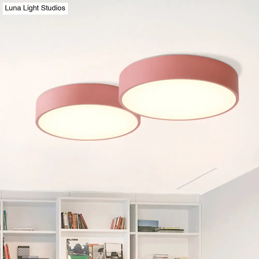 Minimalist Round Flush Mount Ceiling Lighting Fixture - 1 Light Aluminum