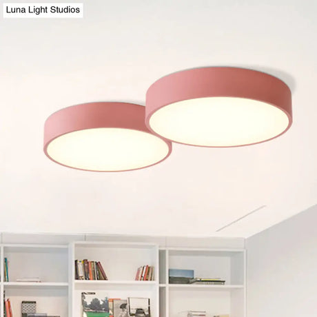 Minimalist Round Flush Mount Ceiling Lighting Fixture - 1 Light Aluminum