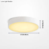 Minimalist Round Flush Mount Ceiling Lighting Fixture - 1 Light Aluminum
