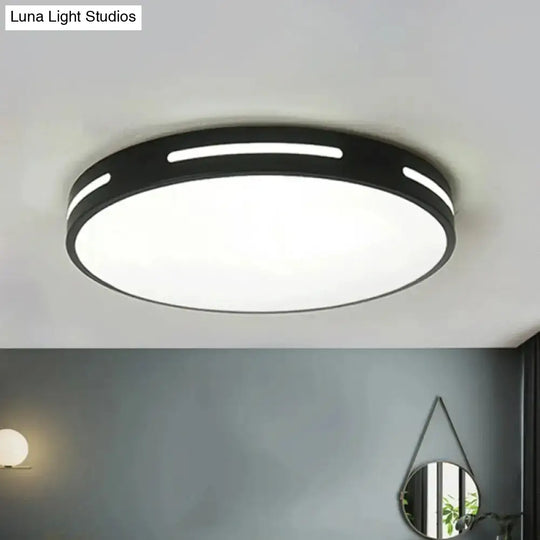 Minimalist Round Ultra-Thin Led Bedroom Ceiling Lamp In Black/White Various Sizes Black / 9’