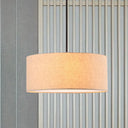 Minimalist Rounded Hanging Lamp In Apricot/Flaxen For Restaurants - 1-Light Fabric Pendant Lighting