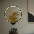 Minimalist Rounded Swan Mural Led Wall Light In Black/White Warm/White Black / White