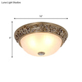 Minimalist Semi - Ball Ceiling Light: 2/3 - Head Resin Fixture In Aged Silver (13’/16’ Wide)