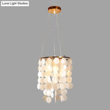 Minimalist Shell Gold Pendant Light - Elegant Dining Room Chandelier
