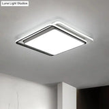 Minimalist Square Acrylic Led Ceiling Flush Mount Light Fixture In Black/White - Warm/White/3 Color
