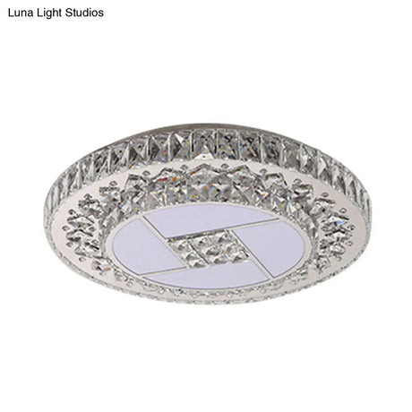 Minimalist Stainless Steel Led Pendant Light With Crystal Design