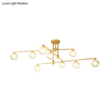 Minimalist Starburst Pendant Chandelier - 6/9 Lights Clear Glass Black/Gold