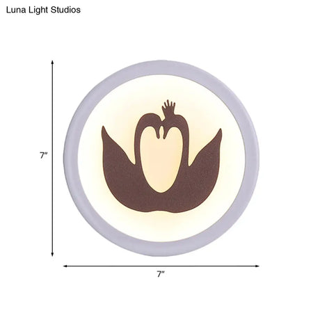 Minimalist Swan Wall Light With Led Silhouette For Bedroom Décor