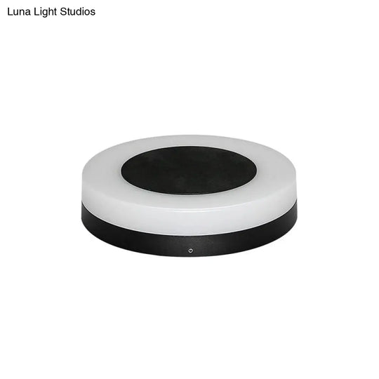 Minimalist Textured Black Led Wall Sconce - Geometric Courtyard Lighting