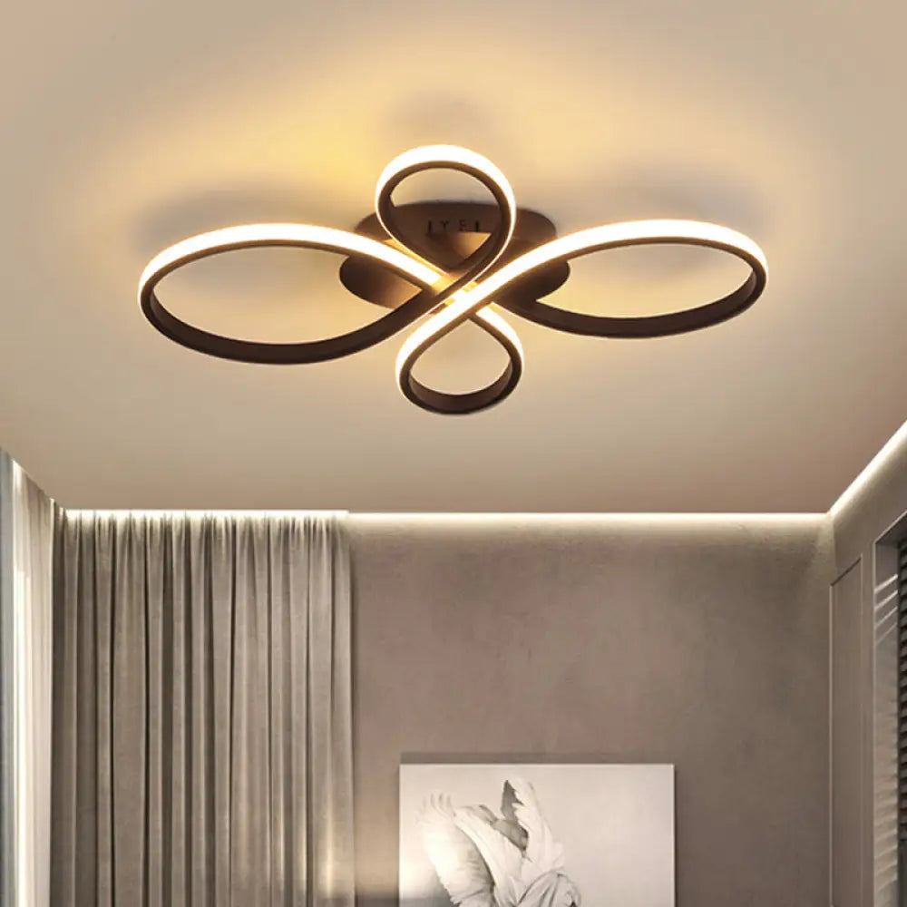 Minimalist White/Coffee Led Ceiling Light With Acrylic Frame And Adjustable Warm/White/Natural