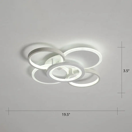 Minimalist White Halo Ring Led Ceiling Light For Bedroom - Flush Mount / 19.5’