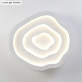 Minimalist White Led Flush Mount Lamp - 21’/25’ Wide Tree - Ring Ceiling Light With 3 Color Options