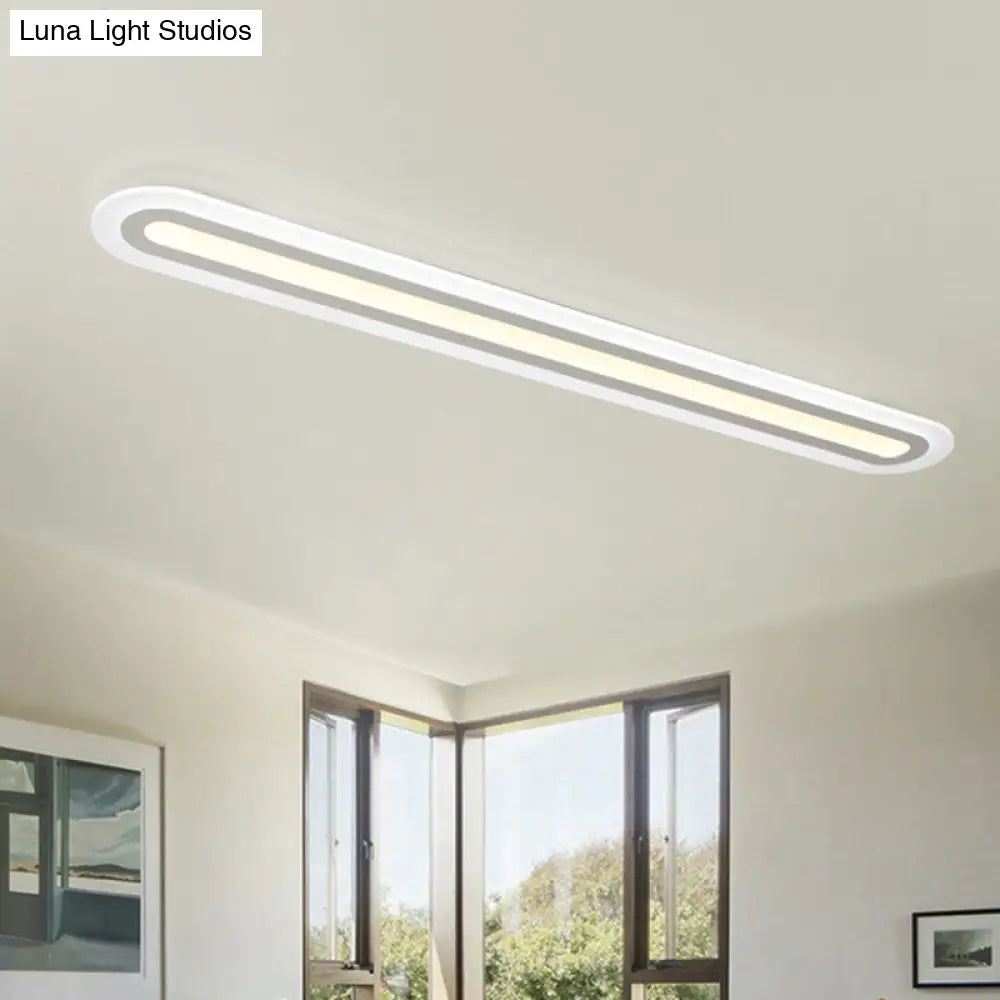 Minimalist White Led Flush Mount Lighting Fixture - Perfect For Living Room / Third Gear