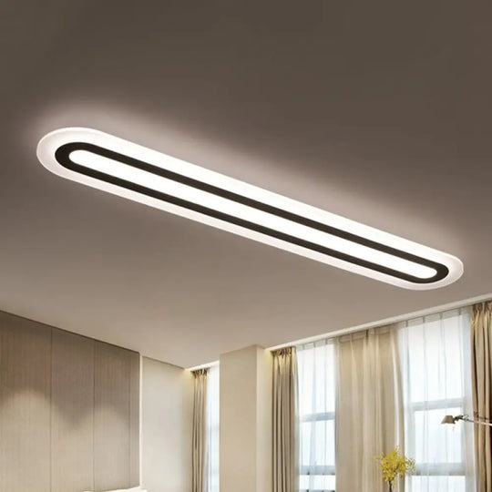 Minimalist White Led Flush Mount Lighting Fixture - Perfect For Living Room /
