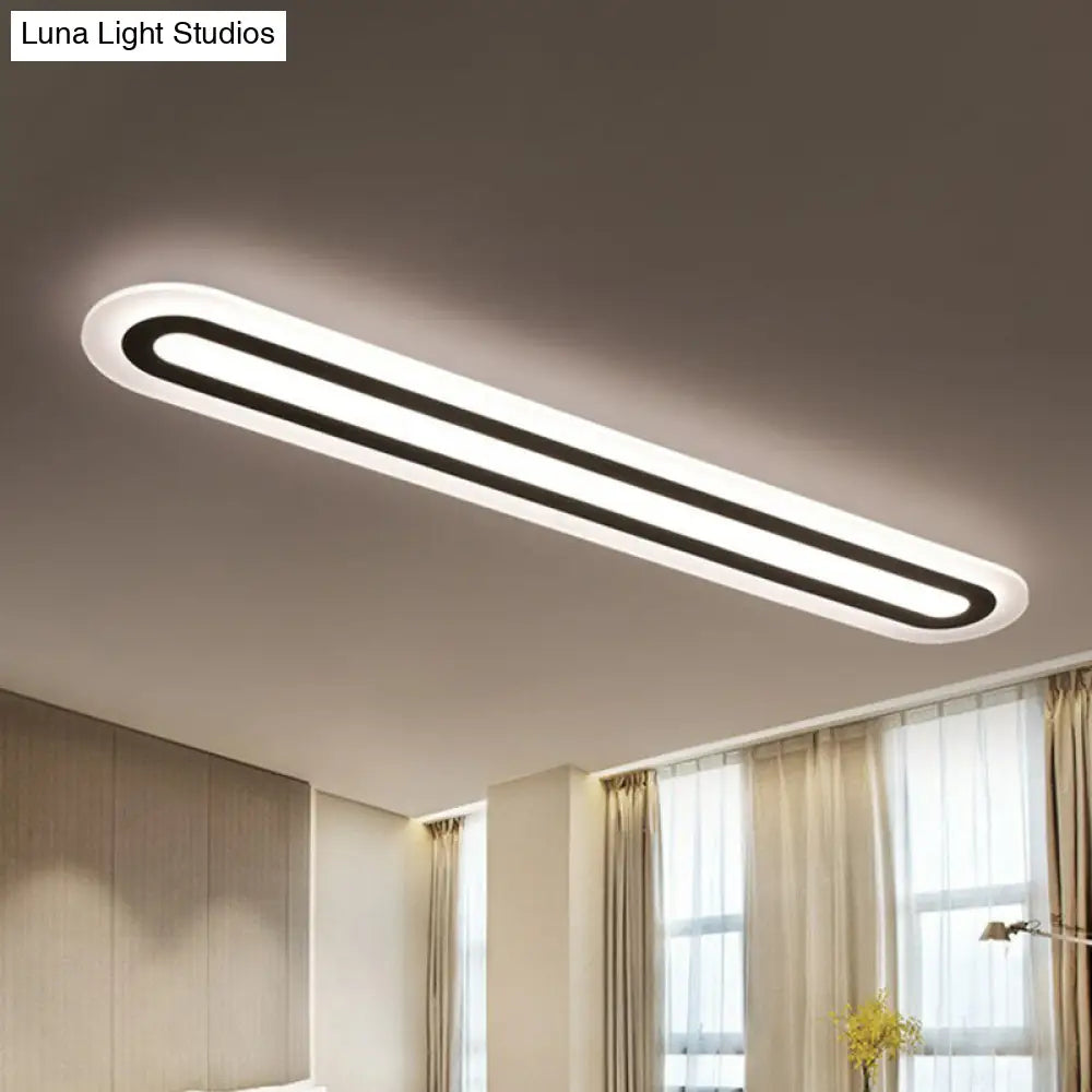 Minimalist White Led Flush Mount Lighting Fixture - Perfect For Living Room /