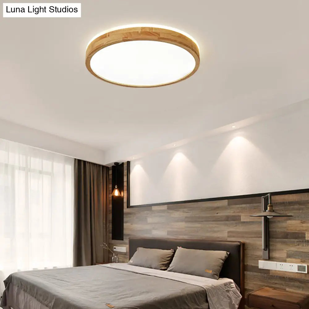 Minimalist Wooden Led Ceiling Mount Fixture