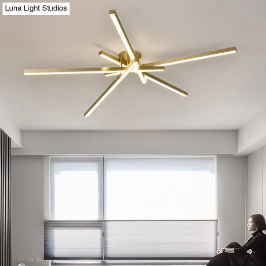 Minimalistic Acrylic Led Ceiling Mount Lamp For Living Room: Radial Flush Light Fixture