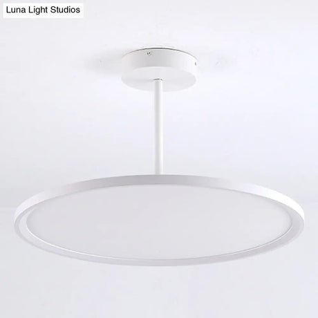 Minimalistic Acrylic Pendant Led Ceiling Light With Hanging Rod – Flat Shade Diner Lighting