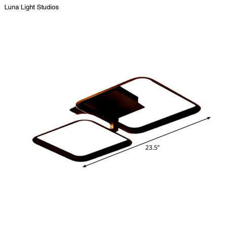 Minimalistic Acrylic Square Flush Mount Led Ceiling Light - Warm/White 21’/23.5’ Long