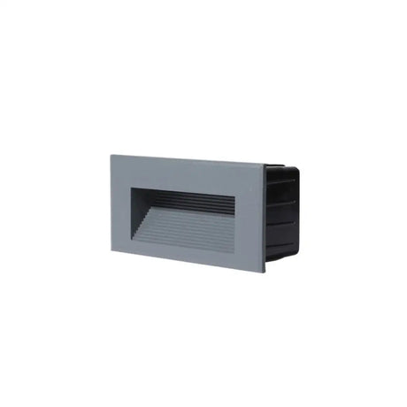 Minimalistic Black Aluminum Led Footlight For Stairway - Quadrilateral Recessed Wall Light / Small