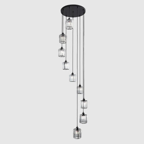 Minimalistic Black Geometric Prismatic Crystal Ceiling Light For Staircase 9 /